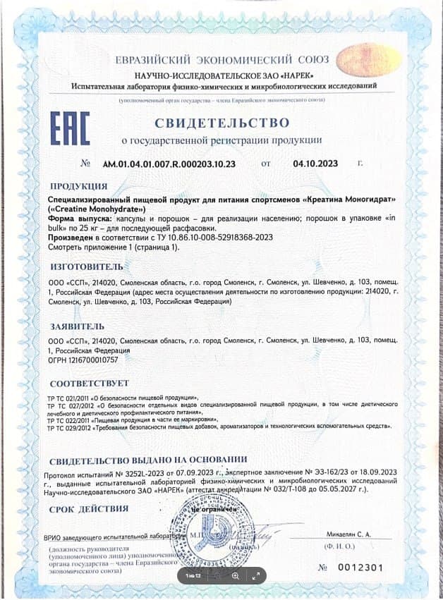 Свидетельство о государственной регистрации, скан 2
